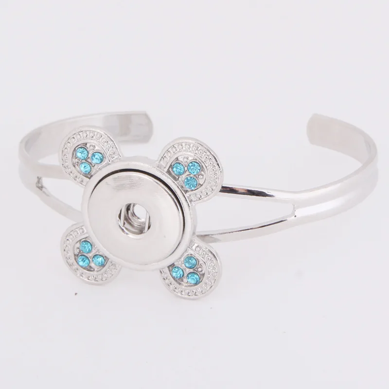 Милые Стразы браслеты с застежкой 18 мм ювелирные изделия винтажный цветок милый