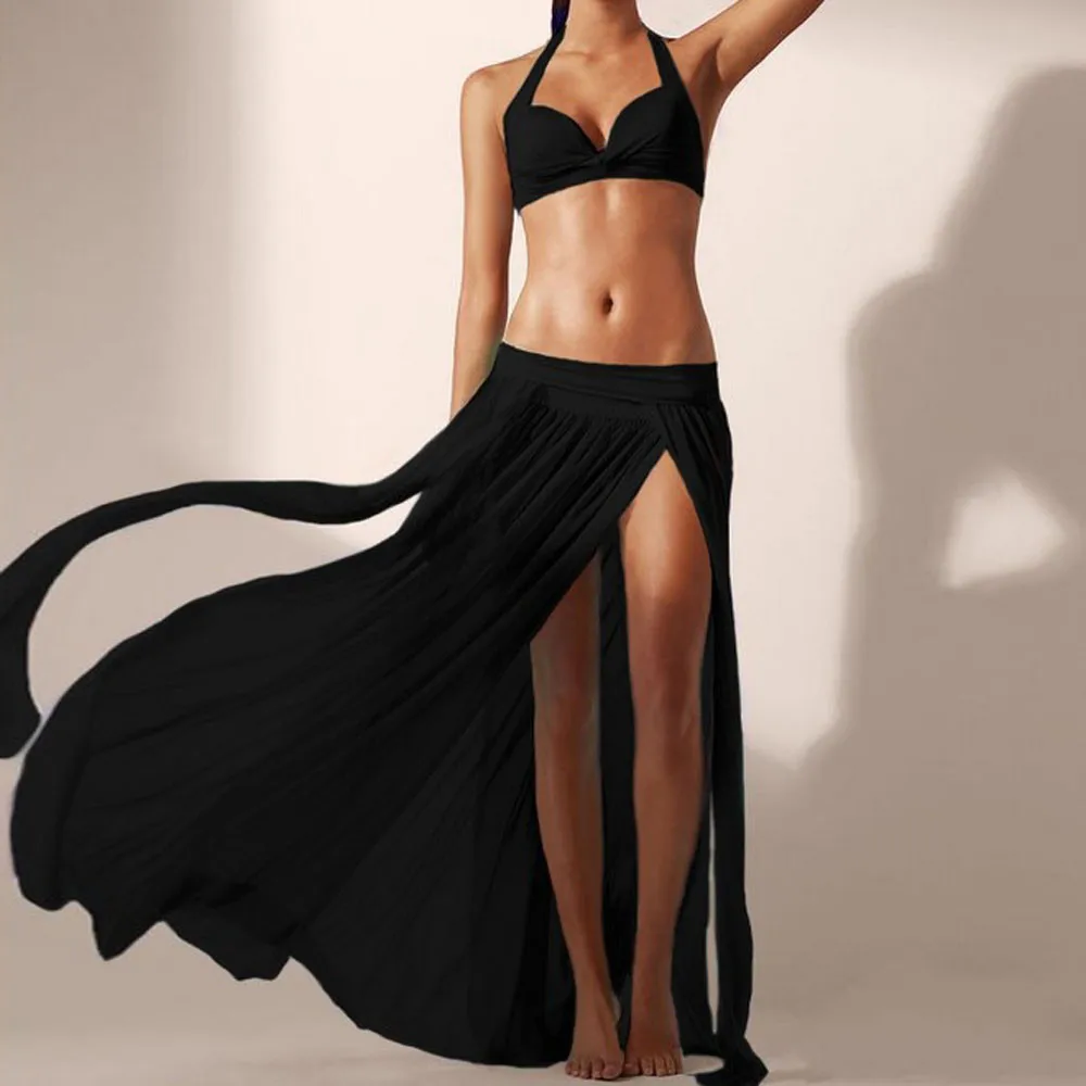 Сексуальные шифоновые юбки Boho для женщин размера плюс длинные летние макси с