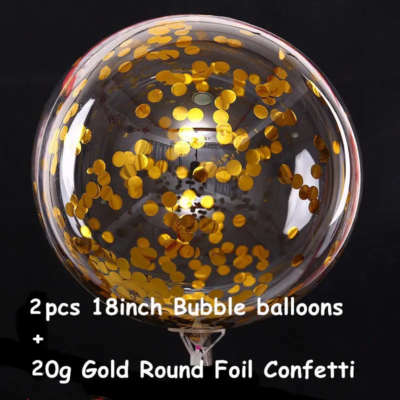 2pcs bubble Confetti 36 дюймов в коем случае черный, белый цвет латексные воздушные шары с гелием детских празднований дня рождения Свадебная вечеринка гирлянда из звездочек сексуальная верхняя одежда с кисточками Детские конфетти шары - Цвет: 2pcs bubble Confetti