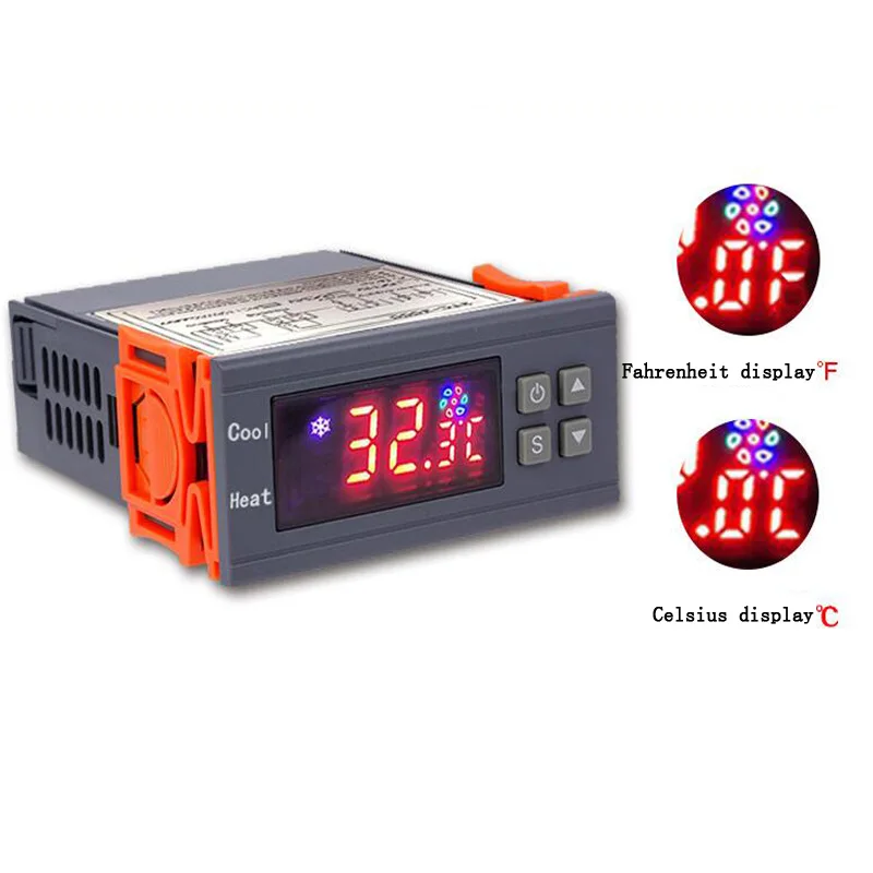 Digital temperature controller thermostat regulator for incubator relay LED 10A heating and cooling 12V 24V 220V | Инструменты