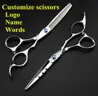 По индивидуальному заказу классический 6 и 5,5 дюймов для стрижки волос ножницы филировочные парикмахерские инструменты для укладки волос для Стрижки животных ножницы для волос ножницы парикмахерские ножницы