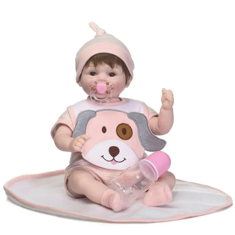 

Pink Clothes Bebe Silicone Reborn Dolls 16inch 40cm Doll Reborn Baby Handmade Cotton Body Realista Bonecas Juguetes Babies Toys