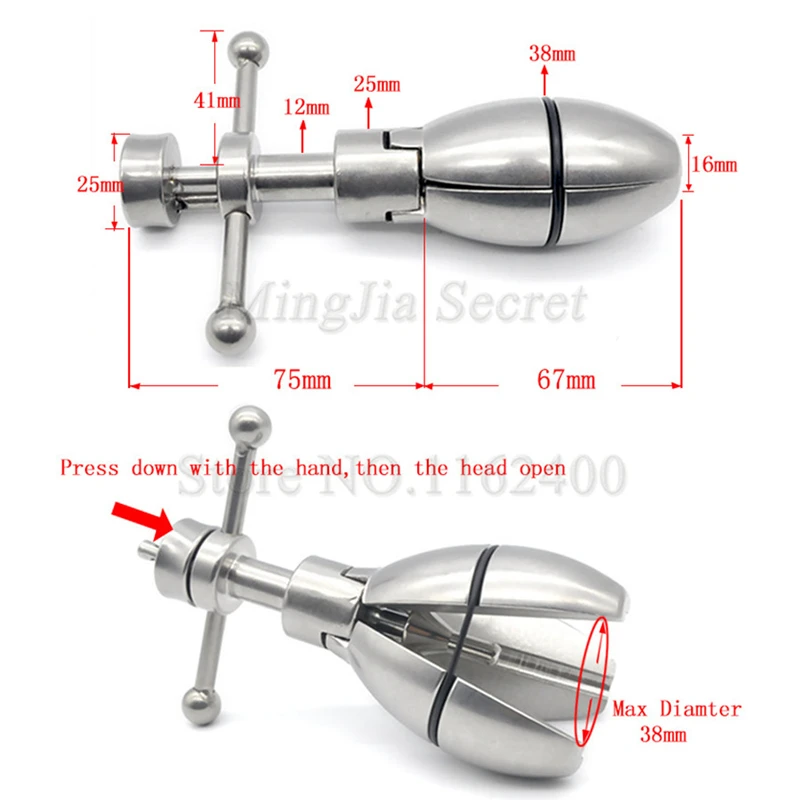 Sex Shop Stainless Steel Stretching Anal Dilator with Lock Anus Expanding Chastity Device Butt Plug Toys For Women Men | Красота и