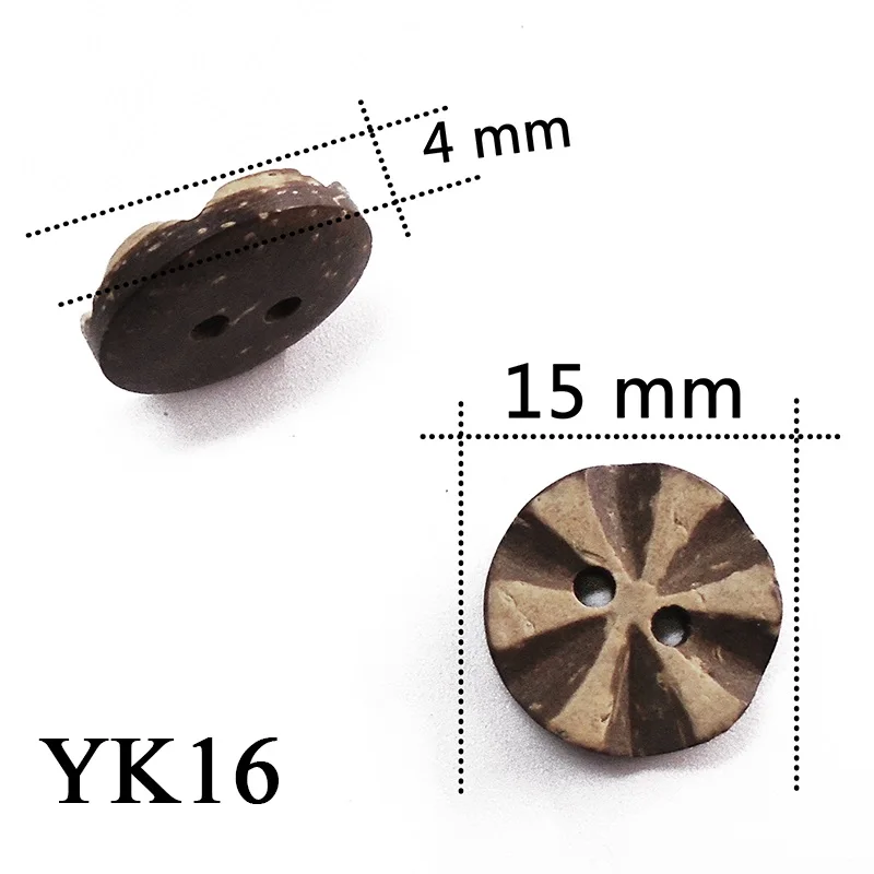 YK16 ZIEENE 10 шт., 30 шт., 50 шт., 100 шт., натуральный цвет, круглые лазерные кокосовые пуговицы 13 мм, 15 мм, рукоделие, шитье, скрапбукинг, ручная работа - Цвет: YK16
