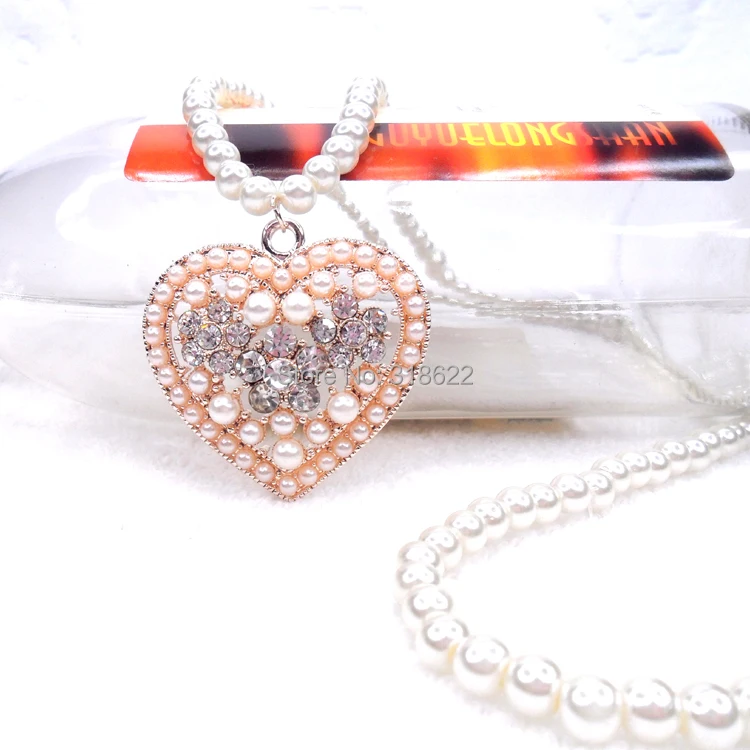 Бесплатная Доставка! любовь Жемчужные Украшения Женщины Свитер Цепи Ожерелье