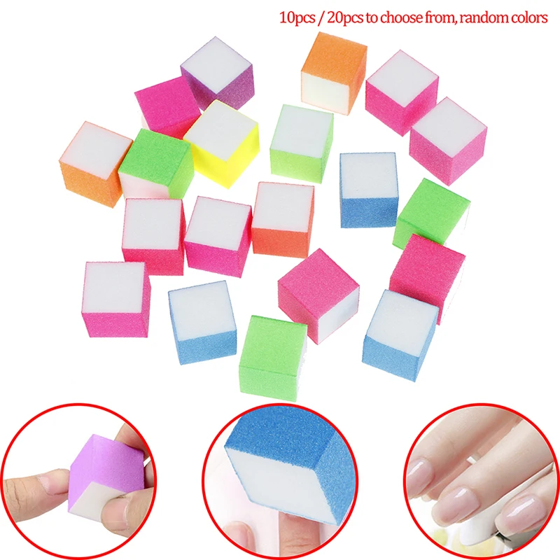 20 шт/10 шт Мини пилка для ногтей блок шлифовальных файлов буферная губка красочные
