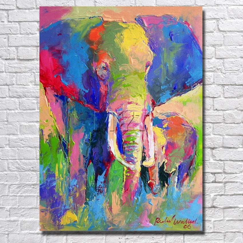 

100% Handmade Decor Works High Quality Abstract Animal Modern Wall Art Elephant Oil Painting On Canvas Ready Hang On the Wall
