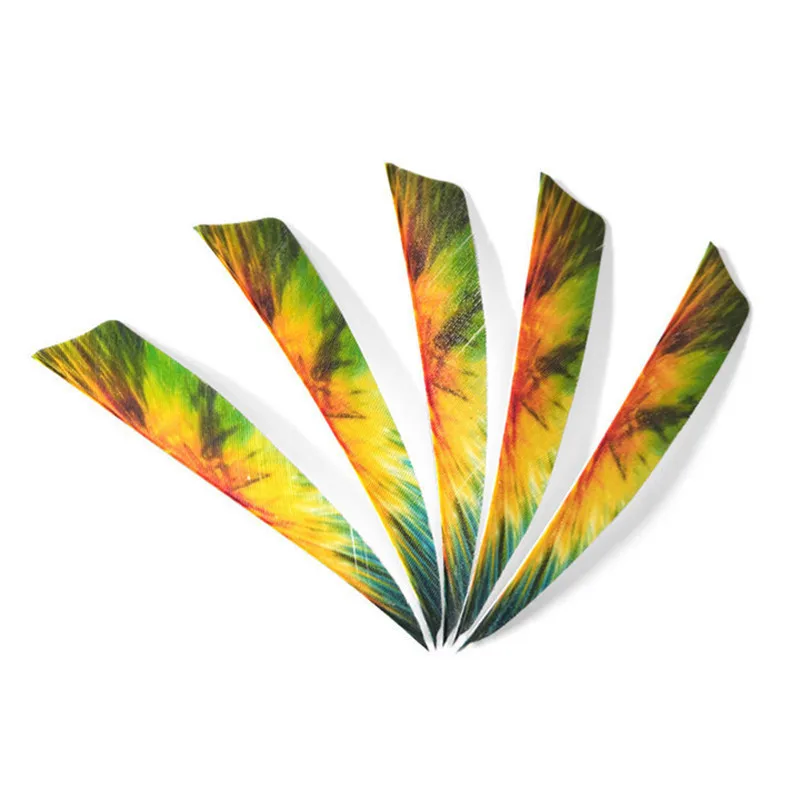 50pcs 4inch Arrow Feathers Colorful Natural Turkey Feather Right Wing Fletches Vanes For Hunting Shooting Arcehry Accessories