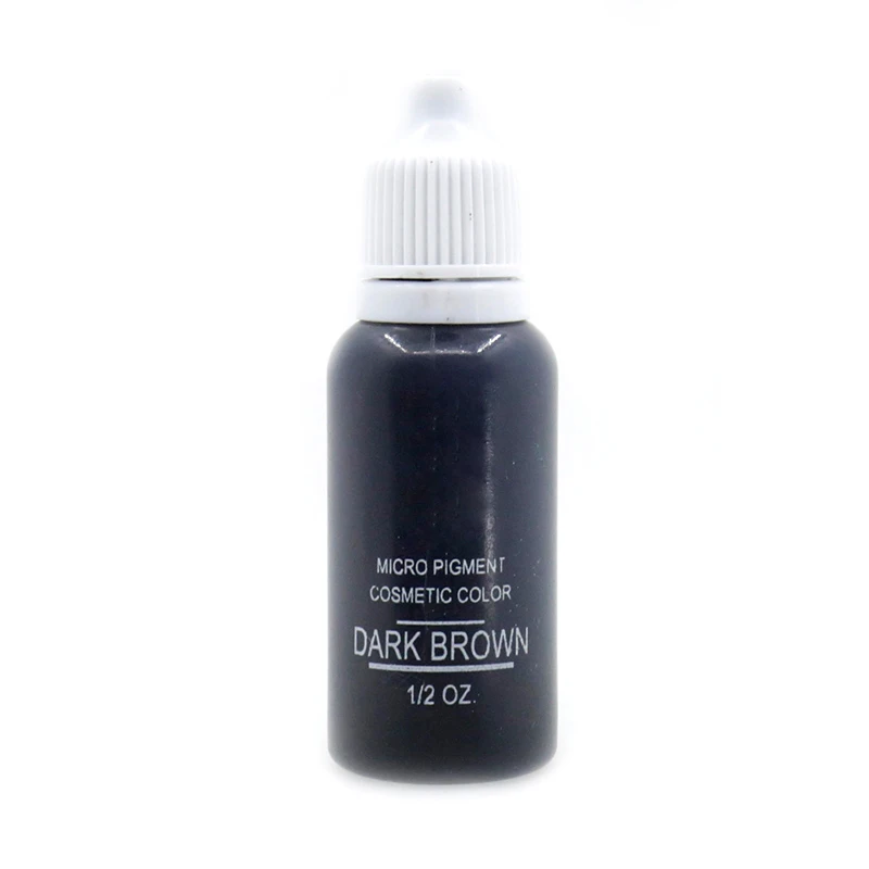 dark brown 23 Цвета s микроблейдинг Перманентный макияж Пигмент стойкость цвета Профессиональный бровей микро тату набор чернил перманентные пигменты губ - Цвет: dark brown