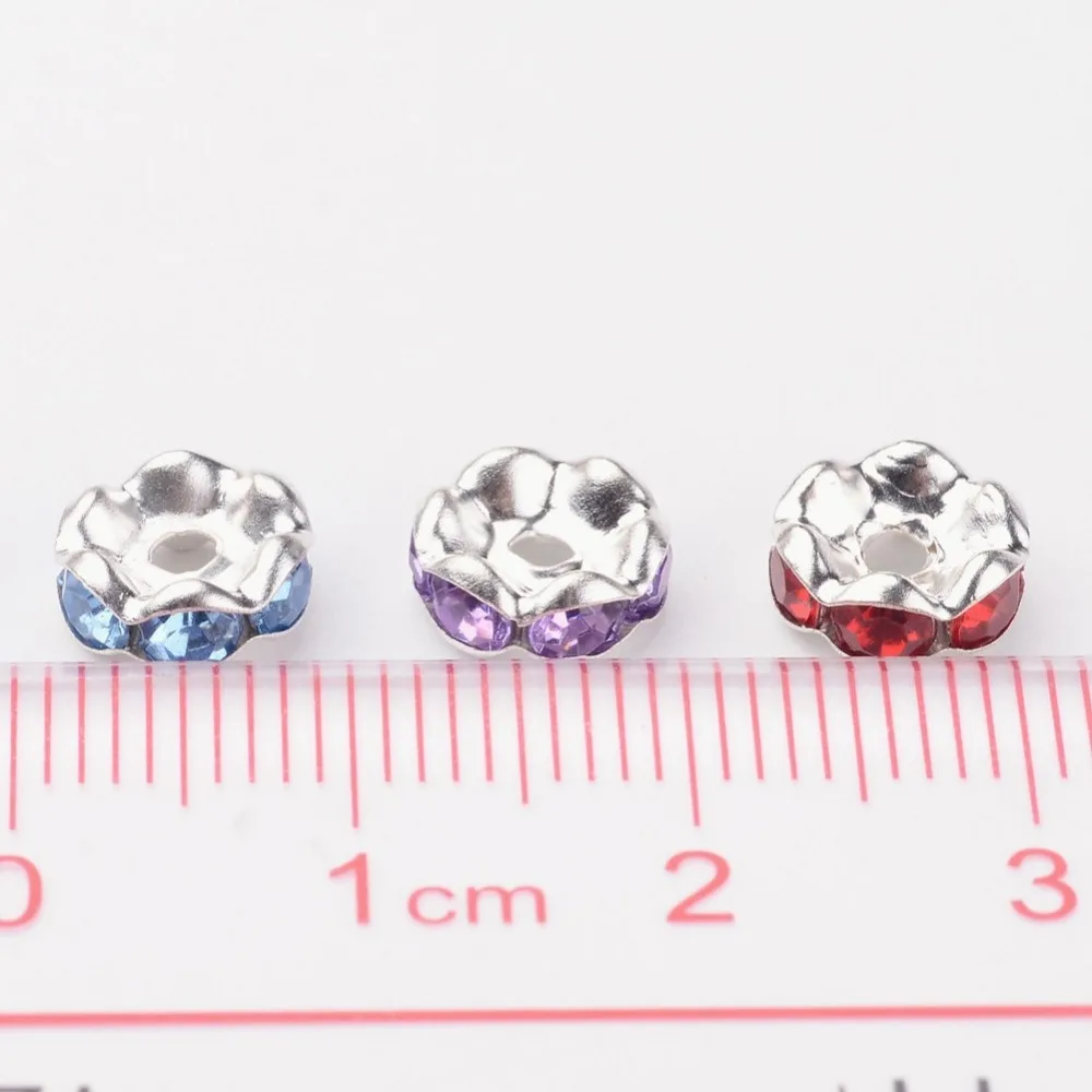 

Pandahall 50pc Mixed Color Acrylic Brass Rhinestone Spacer Beads Grade "B" Rondelle