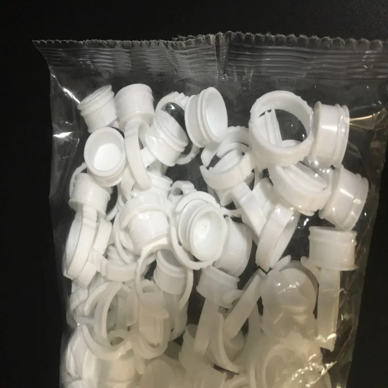 100 Pcs/Bag Disposable Permanent Makeup Ring Undivider Medium Size Tattoo Ink Eyebrow Lip Pigments Holder Rings Containe | Красота и