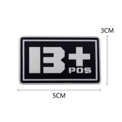 B1 Черная команда спортивные сувениры ПВХ A+ B+ AB+ O+ Положительный A-B-AB-O-отрицательный Тип крови группа патч наклейки Швейные наклейки - Цвет: B1