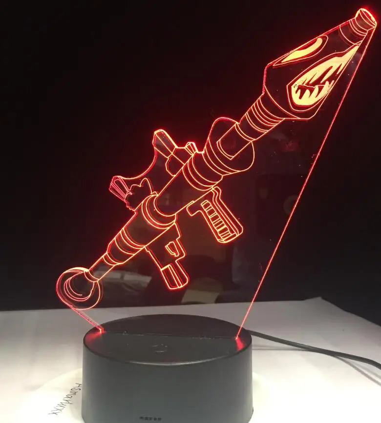 3D Lamp 1 Светодиодный ночник с ракетным пусковым устройством, боевое 3D освещение, 7 цветов, для украшения дома в спальню, детские подарки, Прямая поставка - Испускаемый цвет: 3D Lamp 1