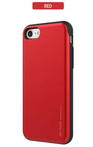 red Mercury Goospery Sky Slide Bumper задний слот Держатель для карт Жесткий Чехол для iPhone 6 6s 7 8 Plus X XR XS 11 Pro MAX - Цвет: red