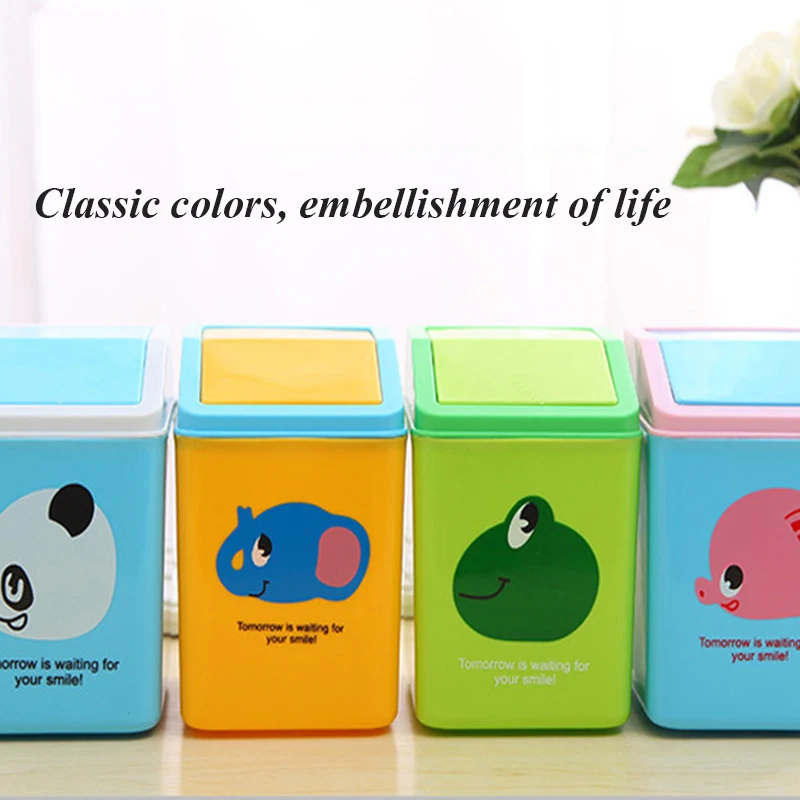 Home Essential Animal Plastic Clamshell Small Trash Desktop Storage Debris Bucket | Дом и сад