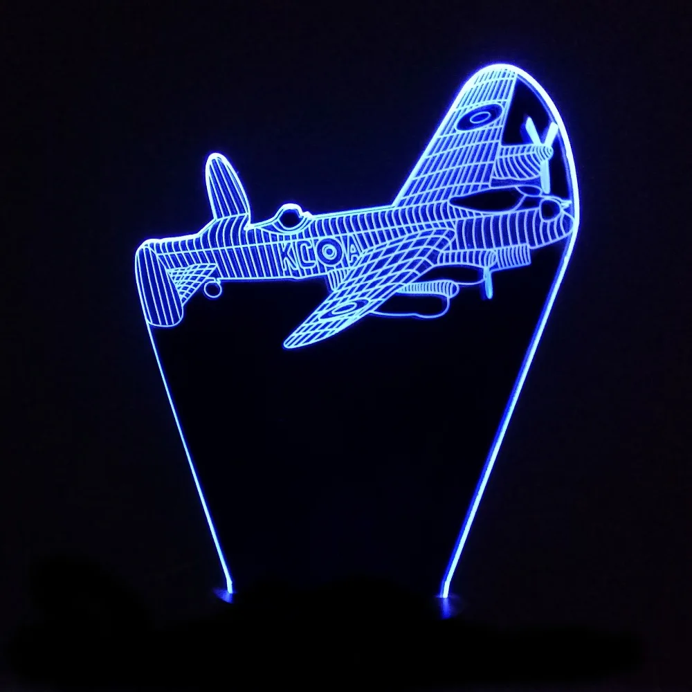 

Air Plane LED Night Light Remote Control Touch Base Colorful Aircraft 3D Illlusion USB Table Lamp Bedroom Decorations Kids Gift