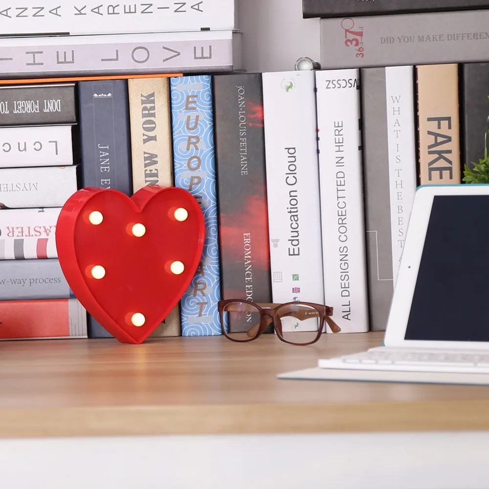 Lumiparty Романтический знак сердца настольная лампа Сердце светодиодный ночник