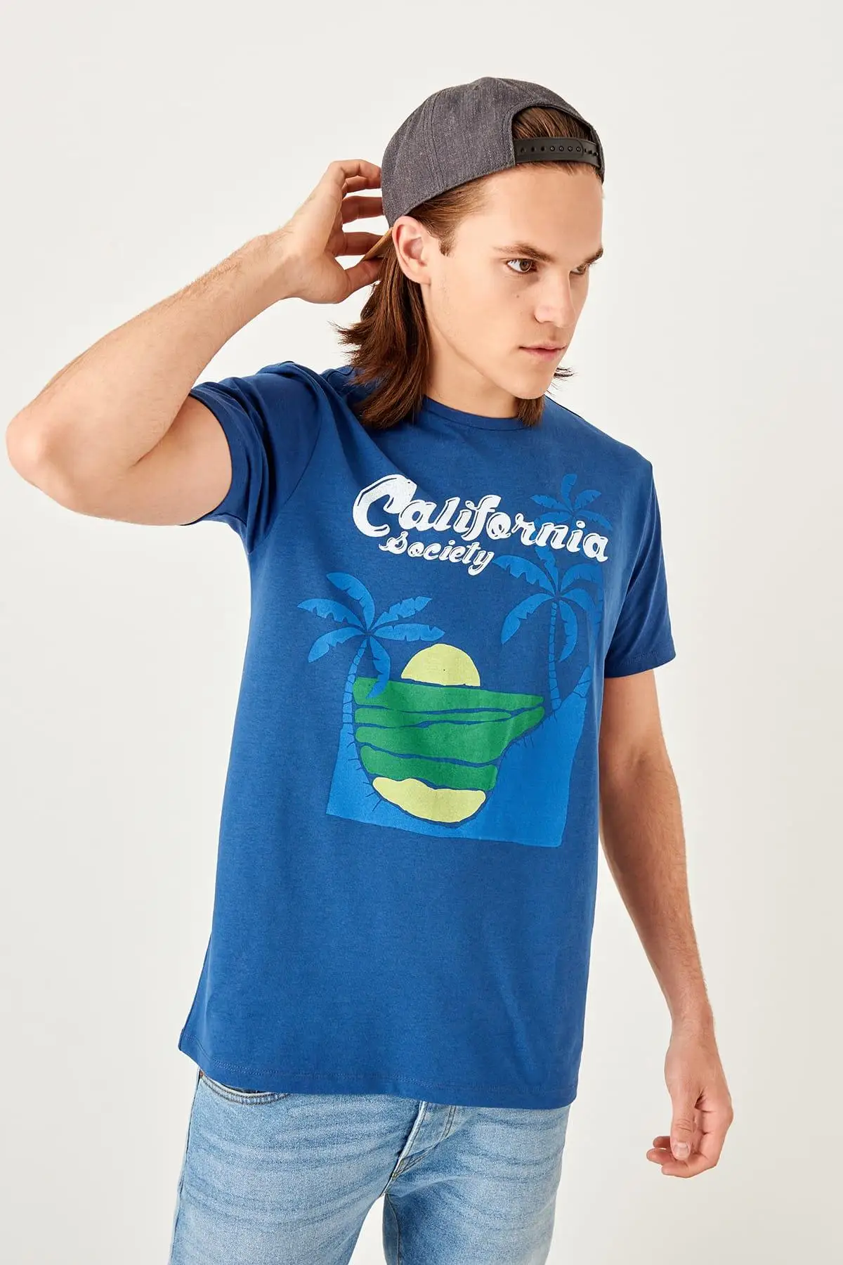 Trendyol Indigo Men 'S Cotton Printed Undershirt TMNSS19TX0065 | Мужская одежда