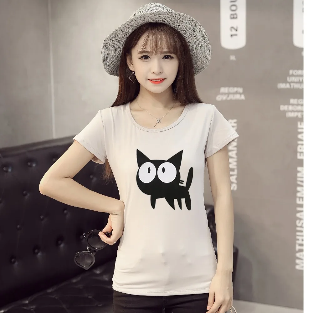Мода футболка femme slim fit karajuku clothing kawaii девушка с коротким рукавом дамы женщины