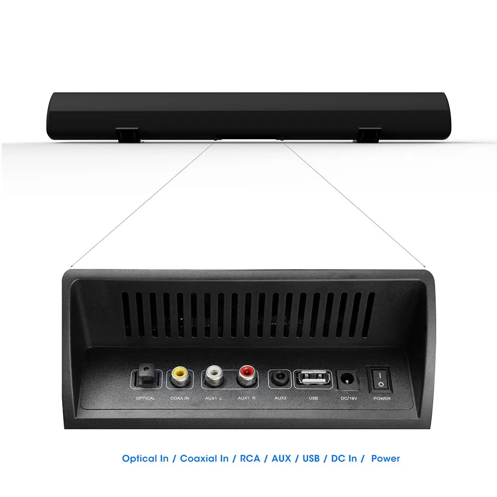 With Optical IN 60 Вт оптические Hi-Fi Bluetooth беспроводные колонки Smart Mix бытовой Саундбар объемный стерео звук сабвуфер для xiaomi tv HD tv - Цвет: With Optical IN