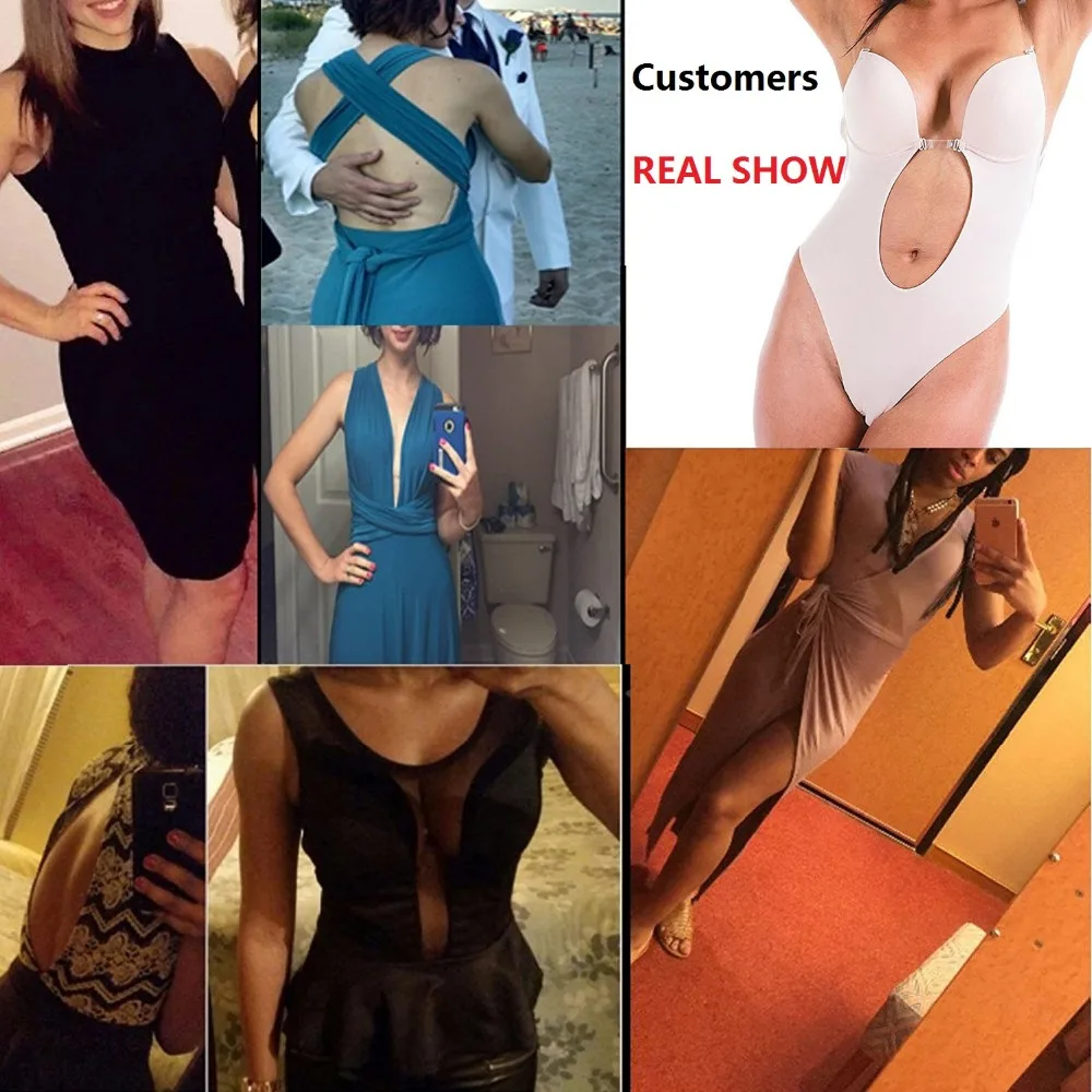 Боди женское вечернее с U образным вырезом и открытой спиной|waist trainer|women body shaperbody