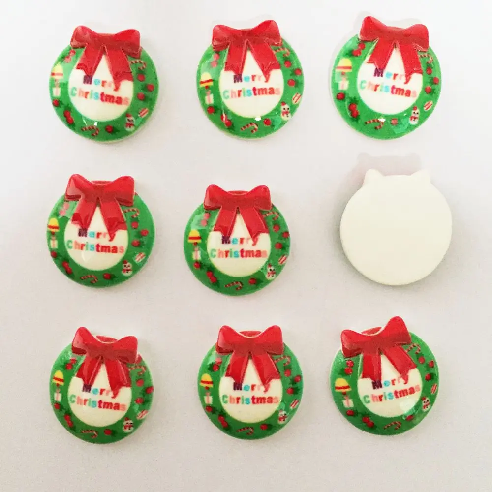 Сделай Сам 10 шт. Смола Ручная роспись Рождественский венок плоский