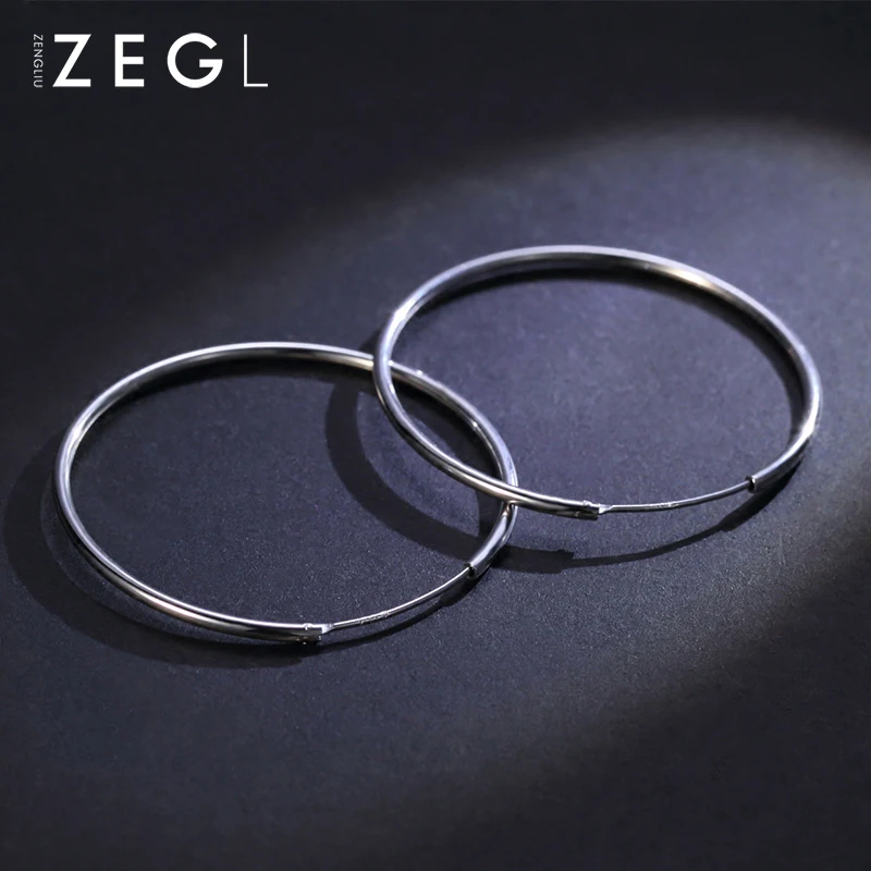 Женские серьги ZEGL простые с металлическим кольцом Ювелирное Украшение|Серьги| |
