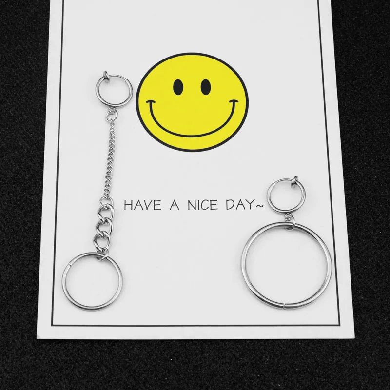 Серьги-кольца асимметричные из нержавеющей стали | Украшения и аксессуары