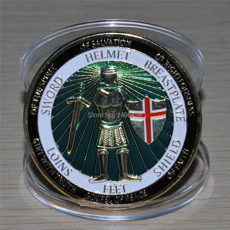 NEW Put on the Armor of God - Defend Faith Challenge Coin 30pcs/lot Free Shipping | Дом и сад