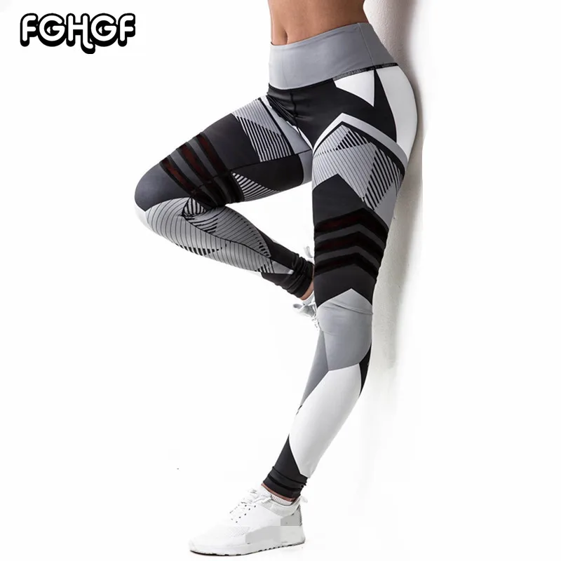 FGHGF Фитнес Для женщин Йога штаны новый принт плотные леггинсы Athleisure спортивной