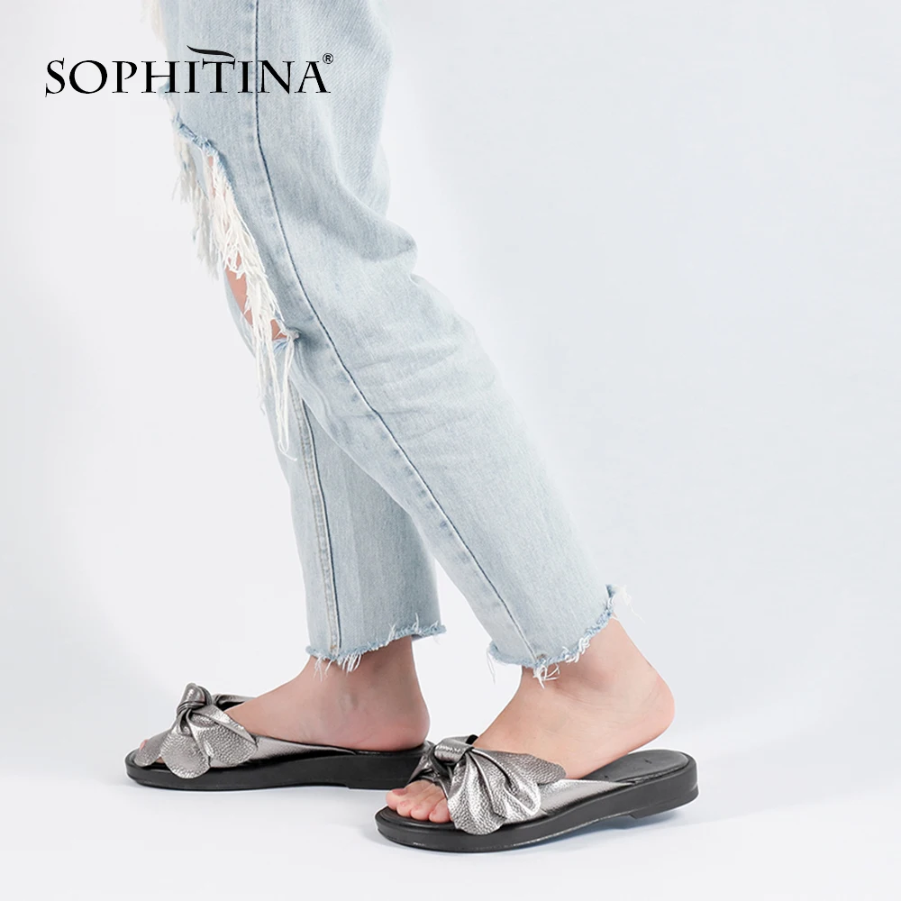SOPHITINA/Летние повседневные женские шлепанцы Натуральная кожа Шлепанцы для улицы
