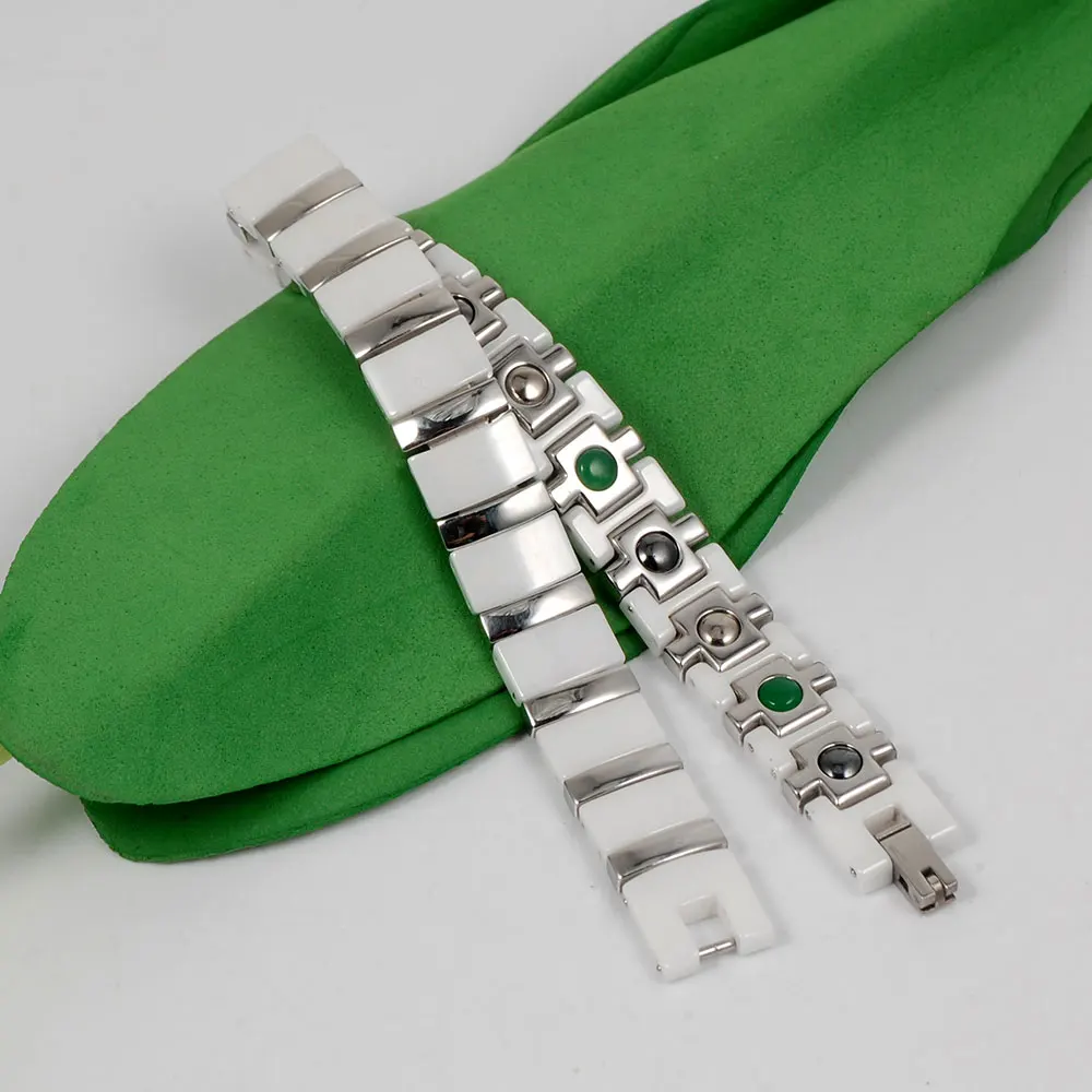 Wollet ювелирные изделия Женщины Мужчины био магнитный белый керамический браслет