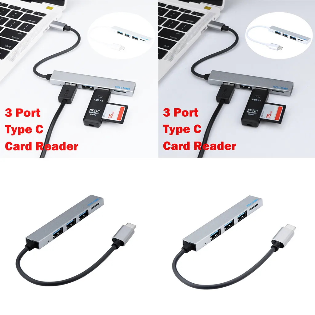CARPRIE USB Hub Высокое качество алюминиевый сплав 3 порта Type-C к HUB + TF кардридер/TF