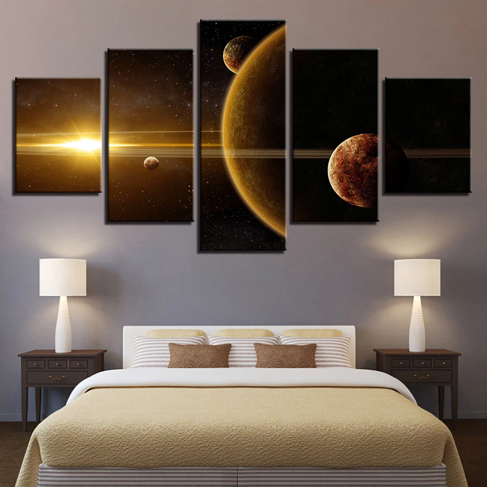 Современные картины на холсте фотографии домашний Декор 5 шт. Вселенная космос