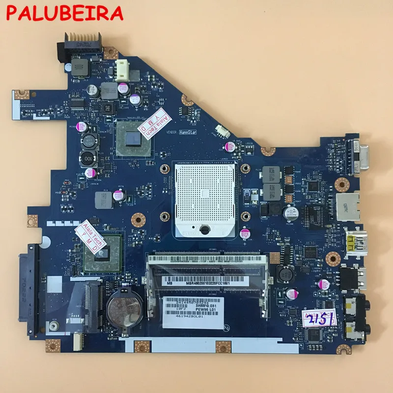 PALUBEIRA для ACER aspire E442 E642 PEW96 LA 6552P ноутбук MBR4602001 материнская плата PEW76 HD4250 полностью