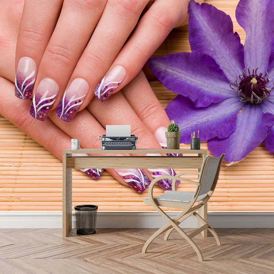 ShineHome пользовательские стены Бумага s для 3 d Гостиная стены Бумага росписи Rolls Nail Красота салон стены Бумага ТВ магазин украшения дома