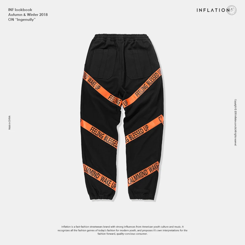 Инфляция письмо лента брюки карго шаровары 2018 осень зима новые модные