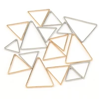 20pcslot 3size triangle shape rose gold rhodium color metal hollow frame blank connector charms pendant diy jewelry findings