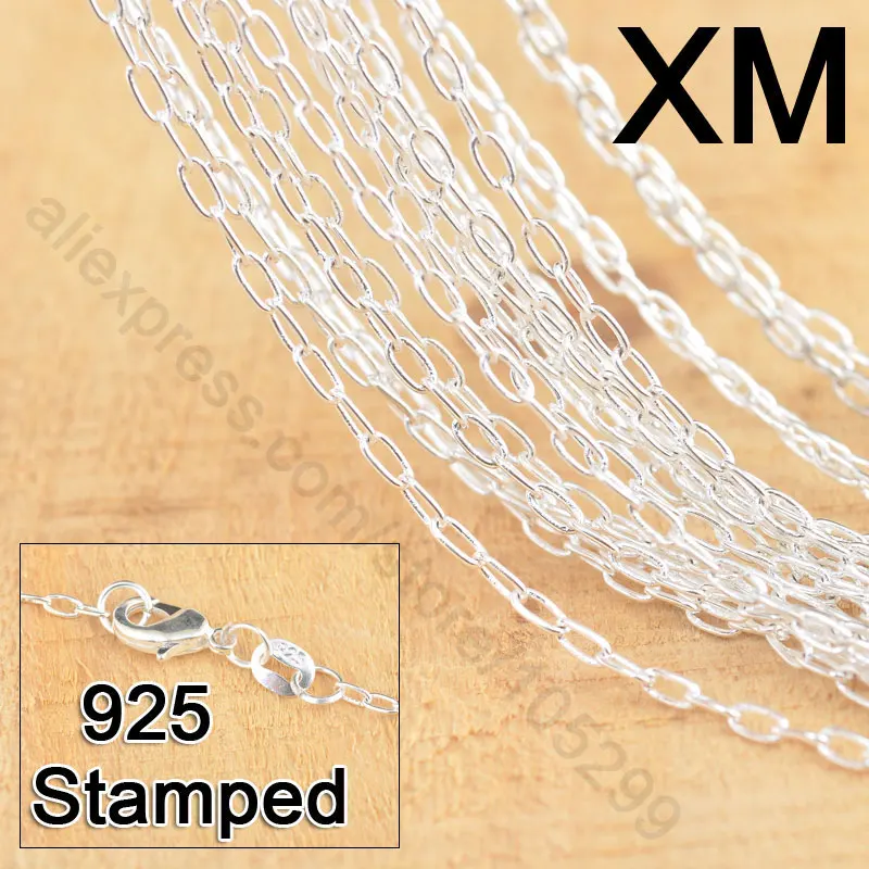 30Pcs Lot 18 925 Sterling Silver Jewelry Link Necklace Chains With Lobster Clasps For Pendant Factory Price