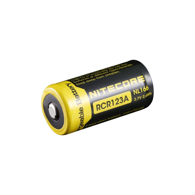 2 шт. литий ионные перезаряжаемые батареи NITECORE RCR123A NL166 650 мАч 3 7 в Втч|Портативные
