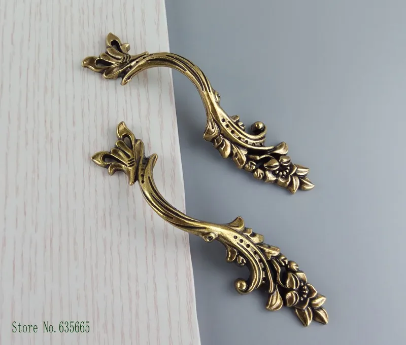 Европейское бронзовое украшение для мебели с цветочным узором фурнитура