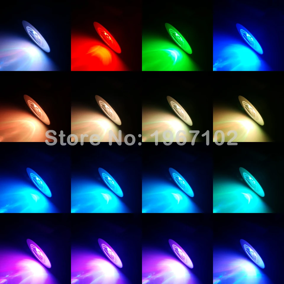 MR16 RGB Светодиодная лампа DC 12 В прожектор высокой мощности 16 цветов ИК пульт