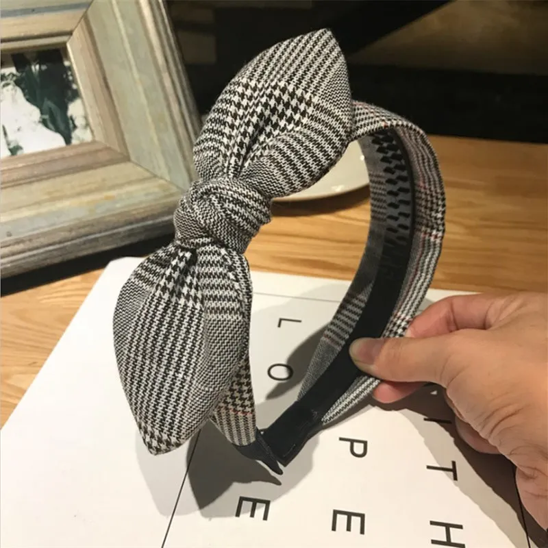 Новинка аксессуары для волос Женский обруч в клетку с рисунком гусиные лапки