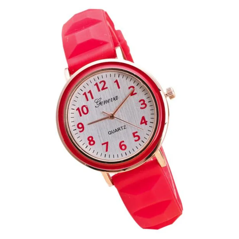 2018 новые модные женские туфли круглый циферблат силиконовой лентой аналоговые