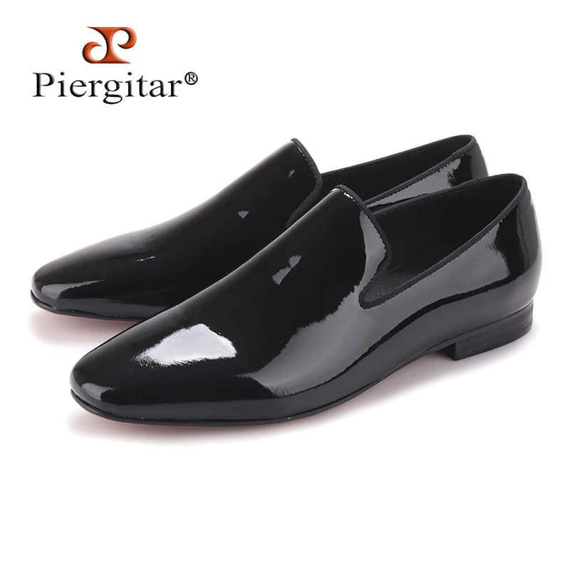PIERGIT/Новое поступление мужские черные туфли из лакированной кожи Мужские