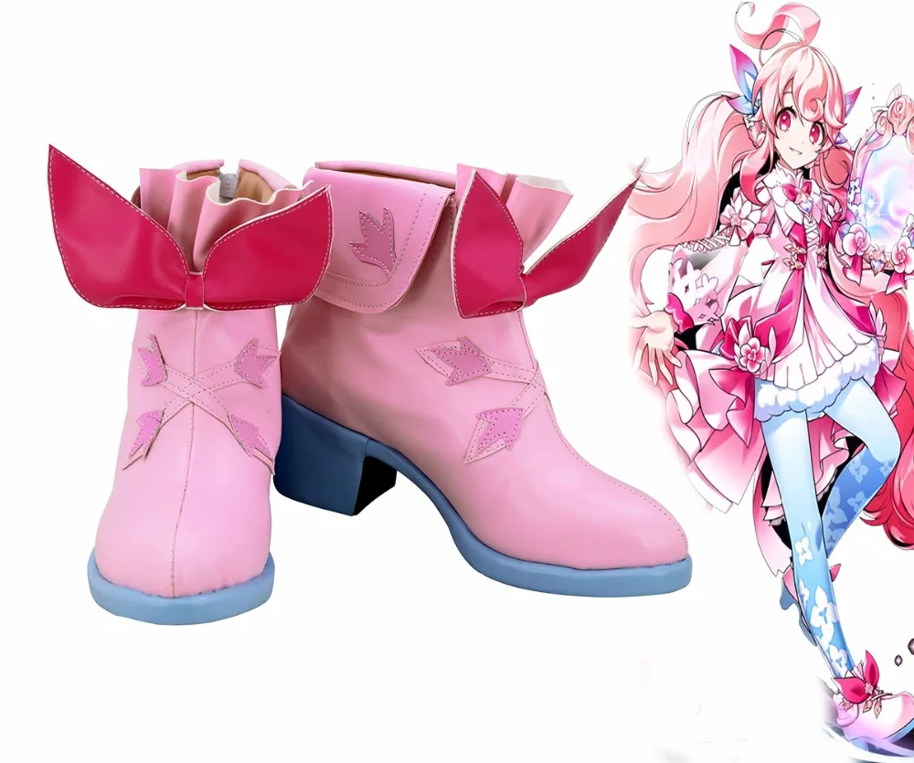 Laby Shoes Cosplay ELSWORD 2nd Path Pink Boots High Heel Custom Made Any Size | Тематическая одежда и униформа