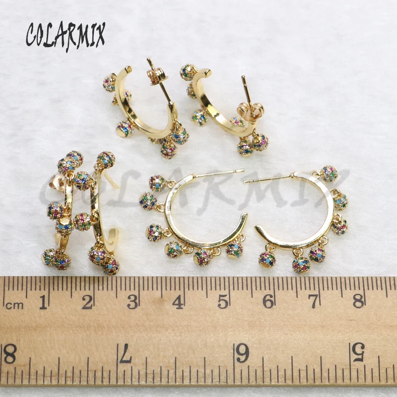 4 Pairs Wholesale jewelry crystal earrings High quality zircon simple Gift for lady 5575 | Украшения и аксессуары