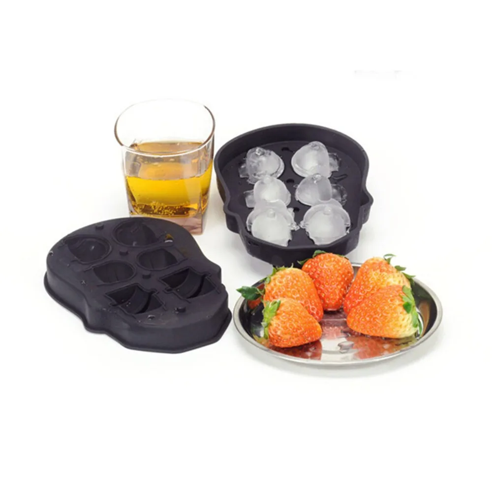 

Силиконовые шарики для пресс-формы, 6 отверстий, для виски, черепа, черные шарики для приготовления пищи, барные принадлежности для бренда