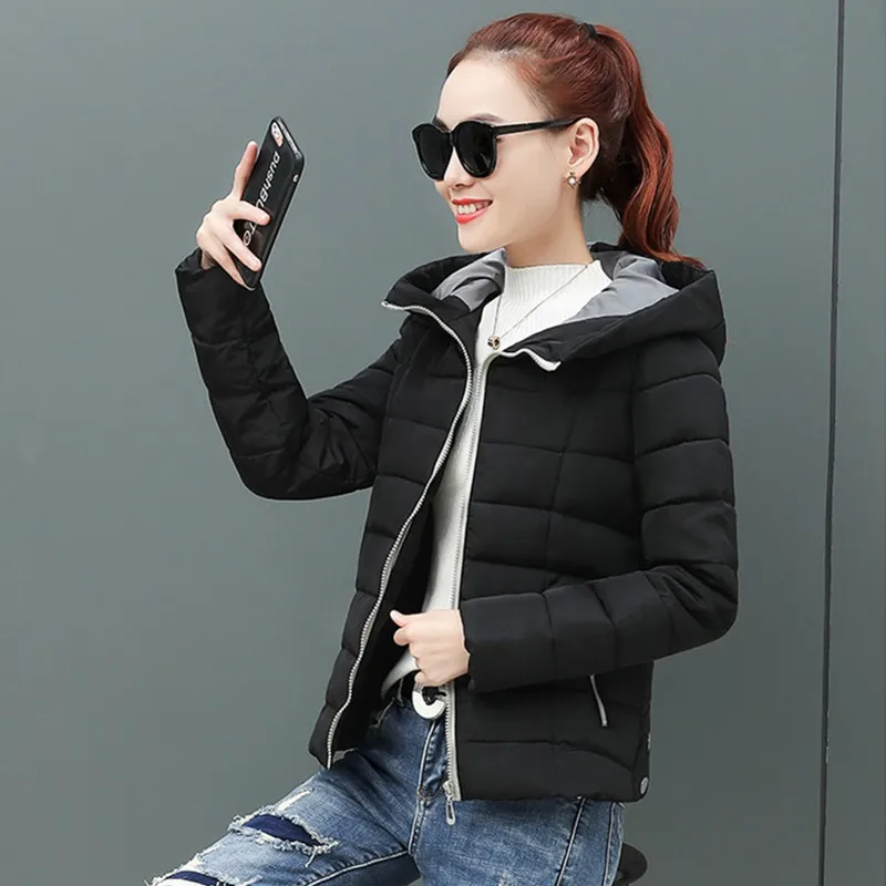 Женская короткая куртка с капюшоном на осень/зиму|Женские парки| |