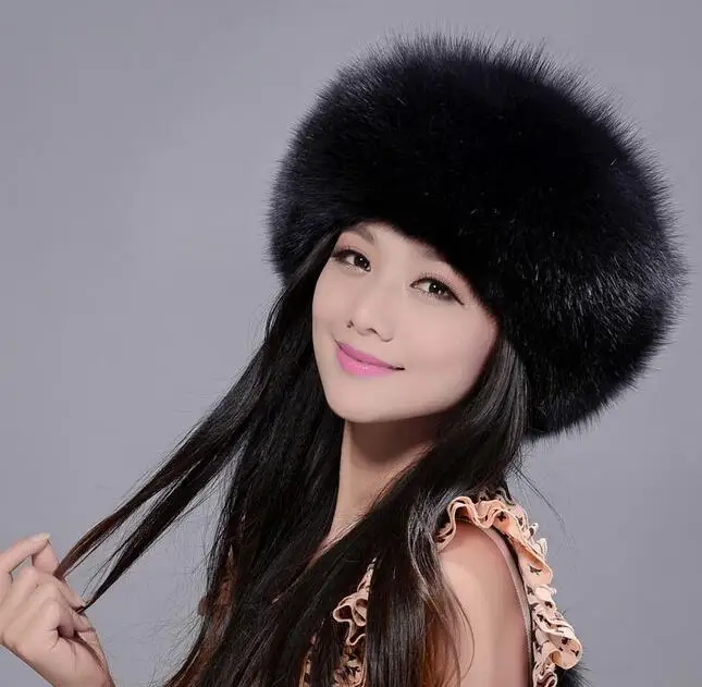 Высококачественная цельная шапка из натурального Лисьего меха натуральная кожа